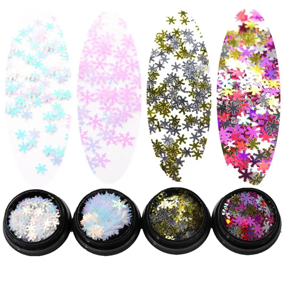 1/3/5PCS Nail Ornament Set Off The Atmosphere Of Christmas Sequin Snowflake Sequins Nail Sequins Fashionable And Versatile Color