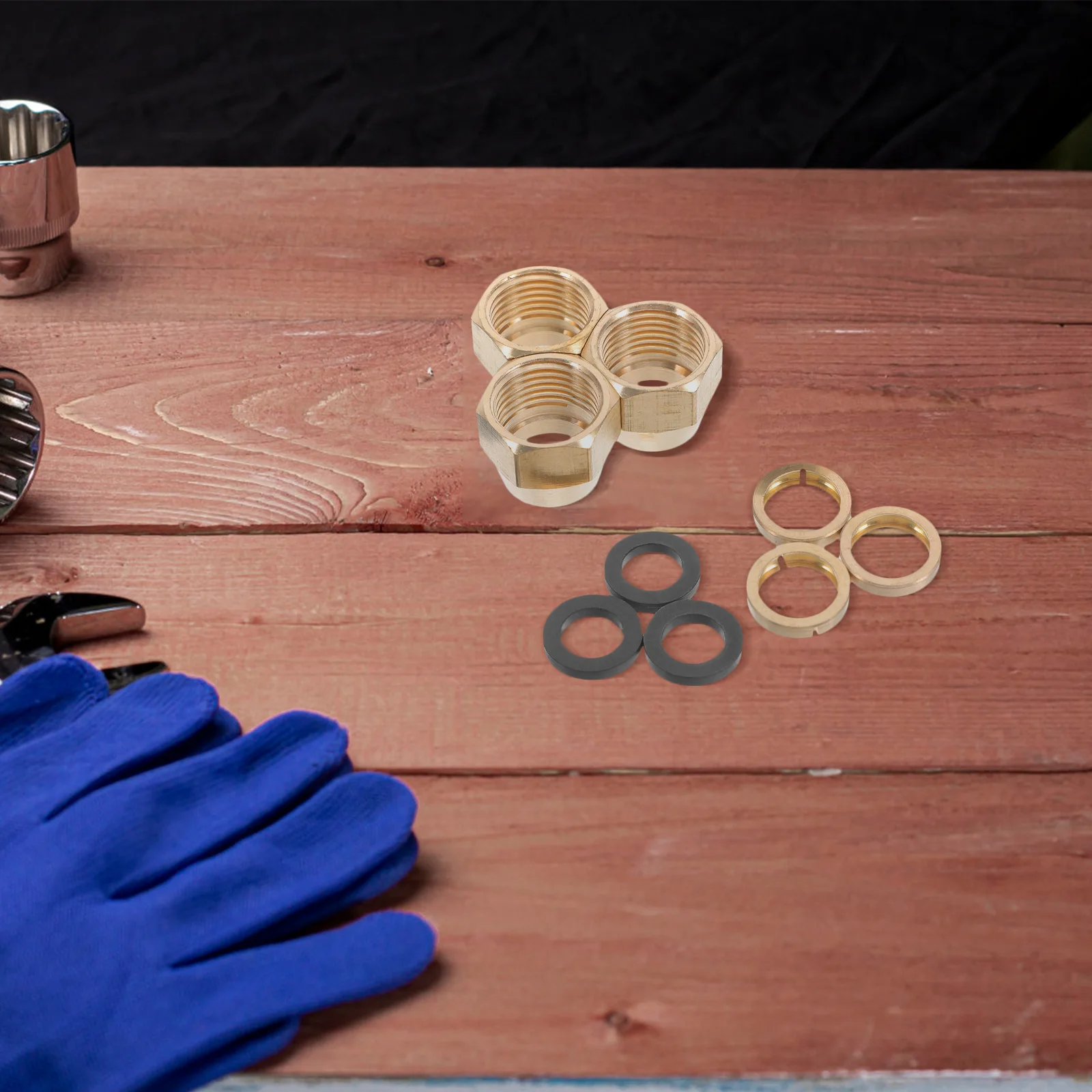 

3pcs Brass Flare Cap 1/2 Inch Metal Hose Connector Safe Design For Gas Pipeline Systems Stove Bushing Pipe Connector