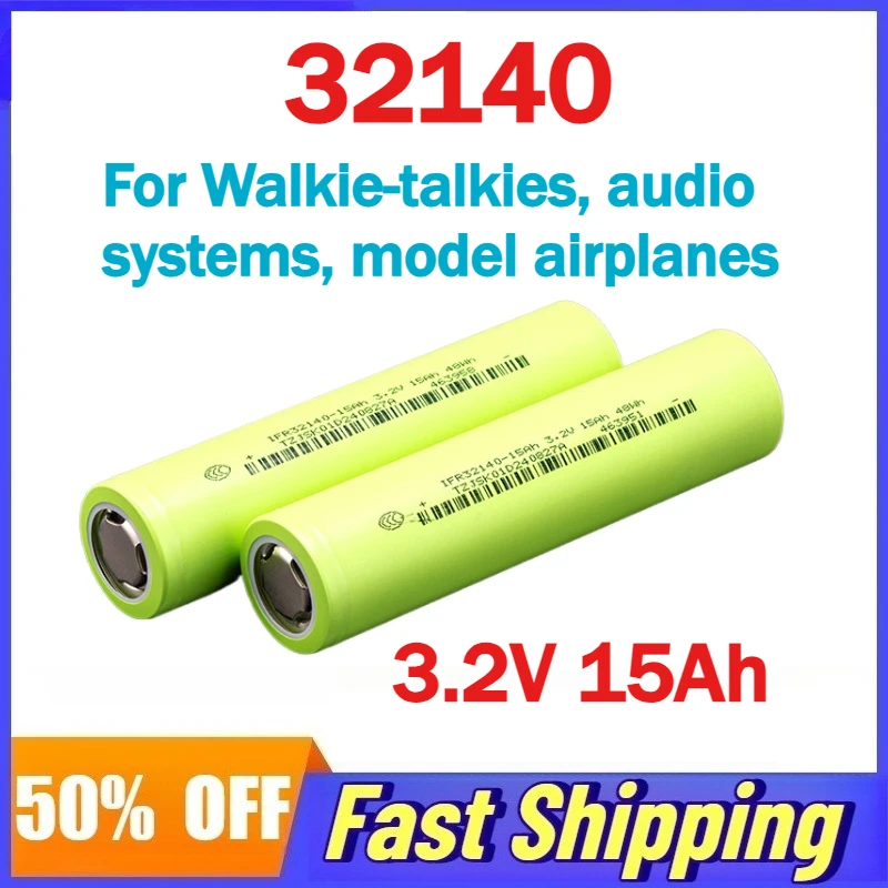 

3.2V 15Ah 32140 LiFePO4 Rechargeable Battery for Electric Vehicle Intelligent Robot Walkie-talkie Speaker Model Airplane