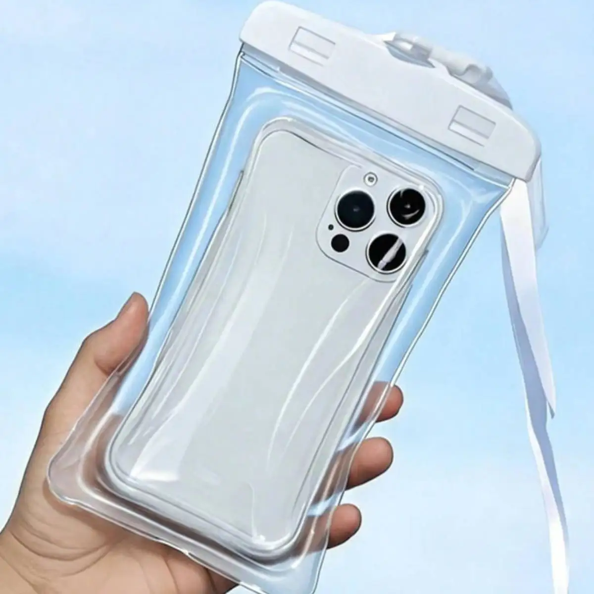 1Pcs Waterproof Phone Pouch with Neck Lanyard, Clear Universal Phone Dry Bag, Waterproof Phone Case for Swimming, Rafting, Diving & Outdoor Beach Activities