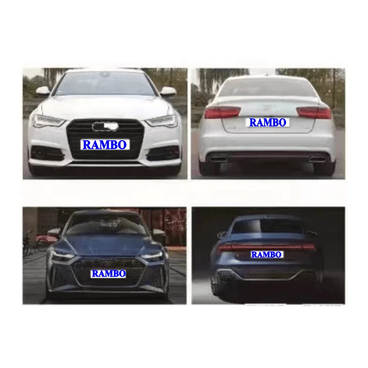 Car Conversion Upgraded Facelift Bumper for Audi 2015 A6 TO 2023 RS7 Look Wider Kit