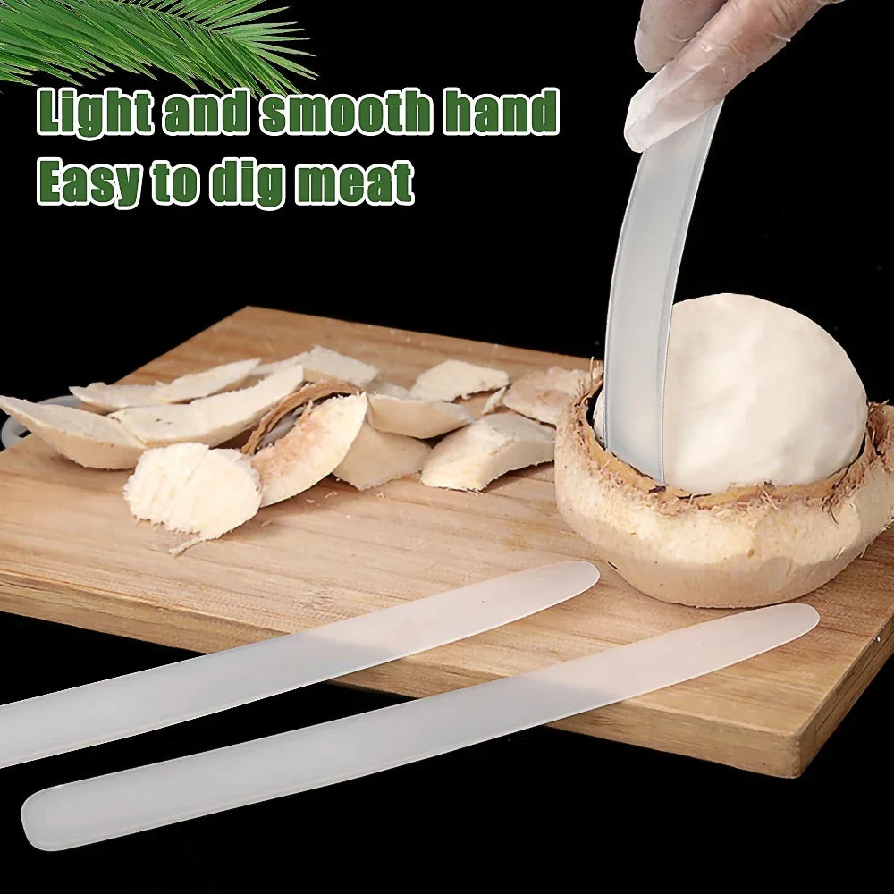 1/2PCS Coconut Meat Removal Soft Knife Plastic Coconut Tool Opener Convenient Sturdy Long Handle Coconut Opener Kitchen Gadgets