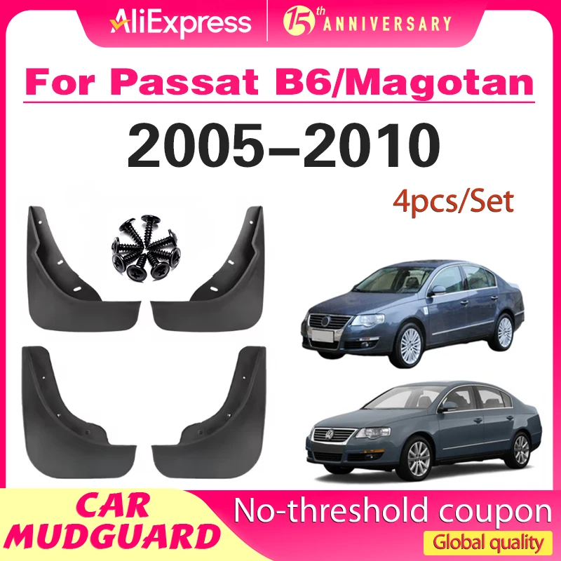 

Car Splash Guards Mudguards Fender Set Parts Front Rear Mud Flaps Automobile Accessories For VW Passat B6 2005-2010 Error Free