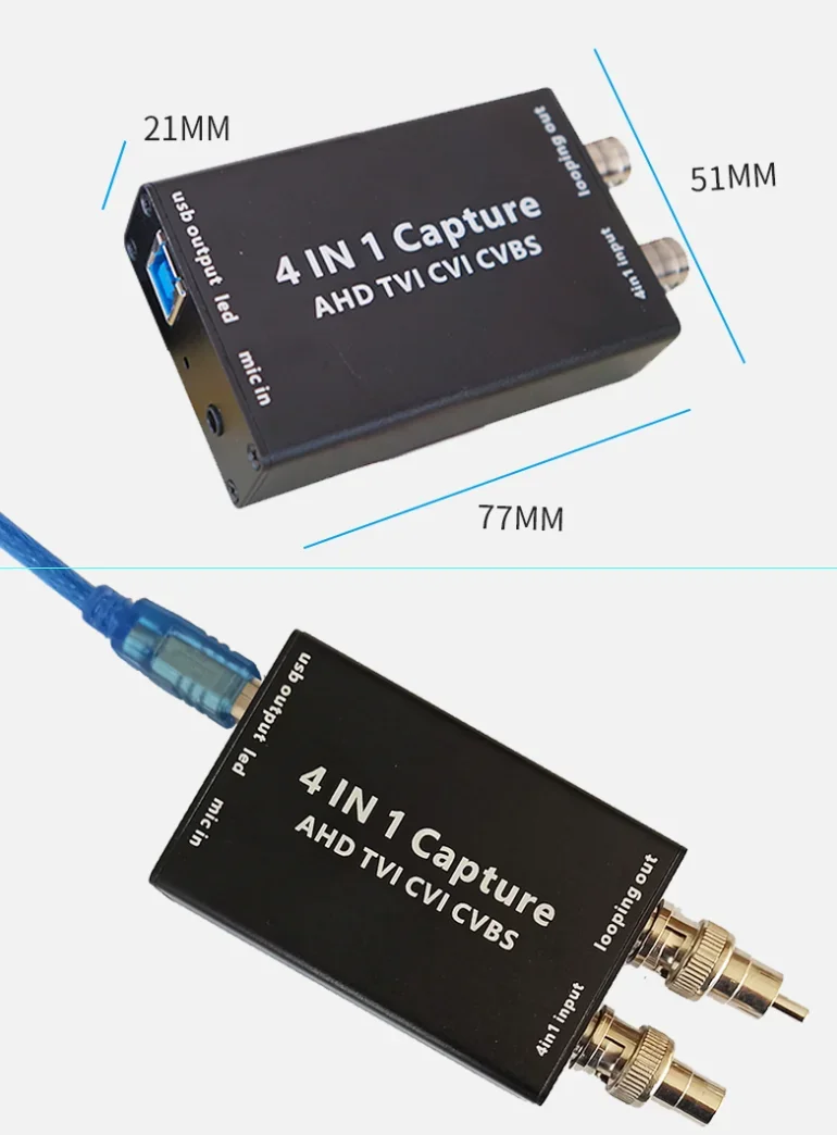 Imagem -03 - Ahd Tvi Cvi Cvbs ao Adaptador Completo hd 1080p do Conversor da Captura de Usb Adaptador de Captura de Vídeo para Converter o Anel da Correia Câmera Looping