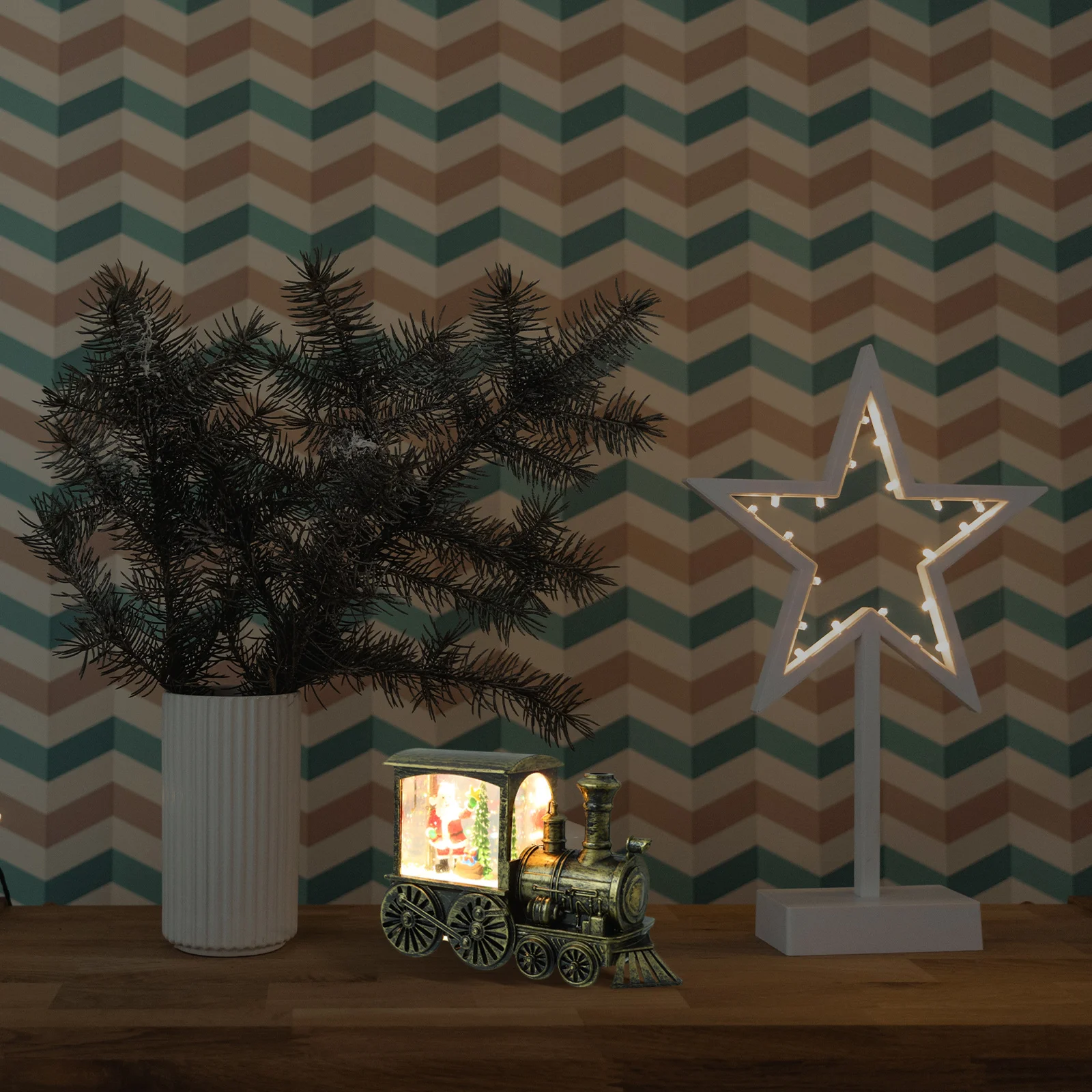 

Праздничное украшение с подсветкой в виде головы поезда и рождественским декором Санта-Клауса для дома, настольного стола, ночного свечения, домашнее праздничное украшение