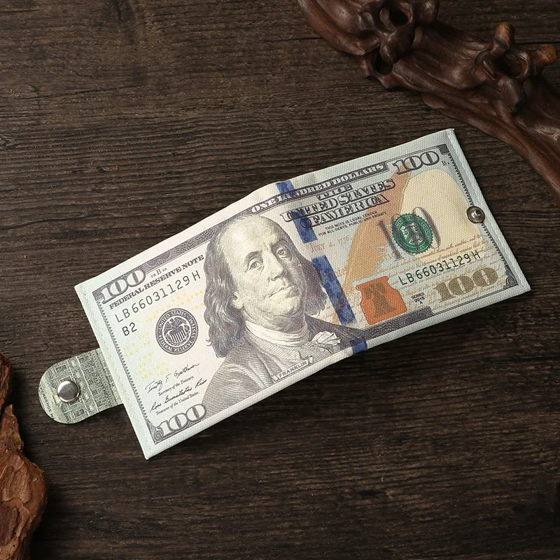 Men Money Canvas Wallets Credit ID Card Holder Bags Purses Currency Notes Pattern Insert Picture Cash Coin Dollars Euro Wallet