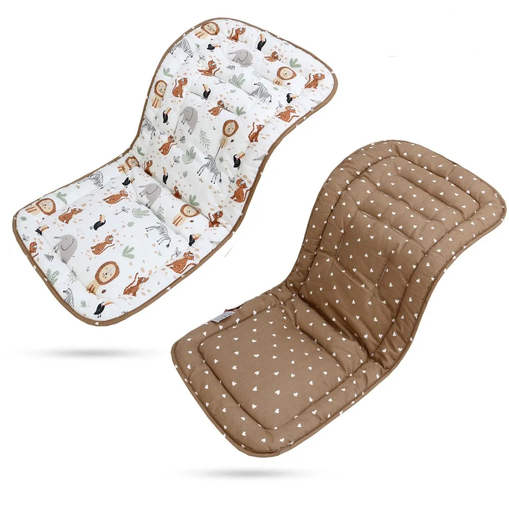 Soft Baby Stroller Cushion Comfortable Cotton Baby Pram Seat Mat Breathable Cartoon Printed Baby Seat Cushion High Chair Trolley