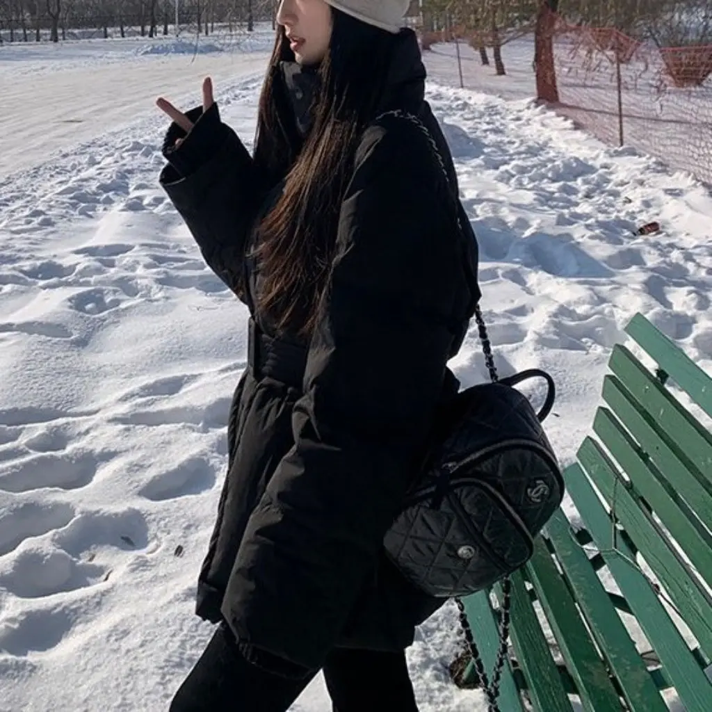 

Женская хлопковая верхняя одежда, модная теплая трикотажная одежда средней длины для похудения на осень-зиму