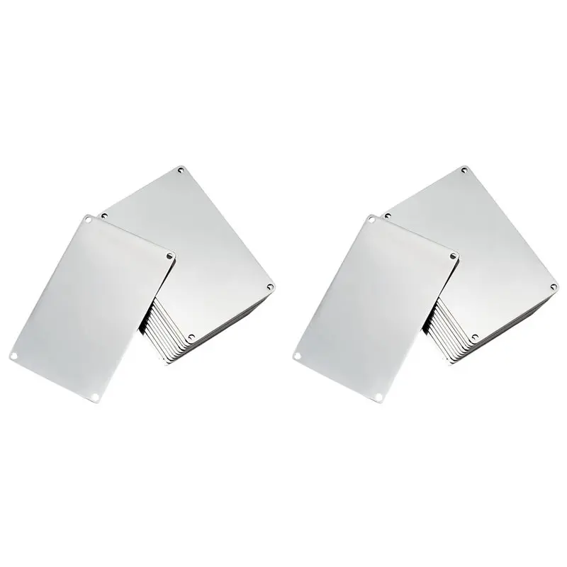 

2025 Hot Style 24 Pcs 304 Stainless Steel Engraving Blanks, 3.4X2.1 Inch Rectangle Blank Tag Metal Stamping Blanks Pet Tags 4-Ho