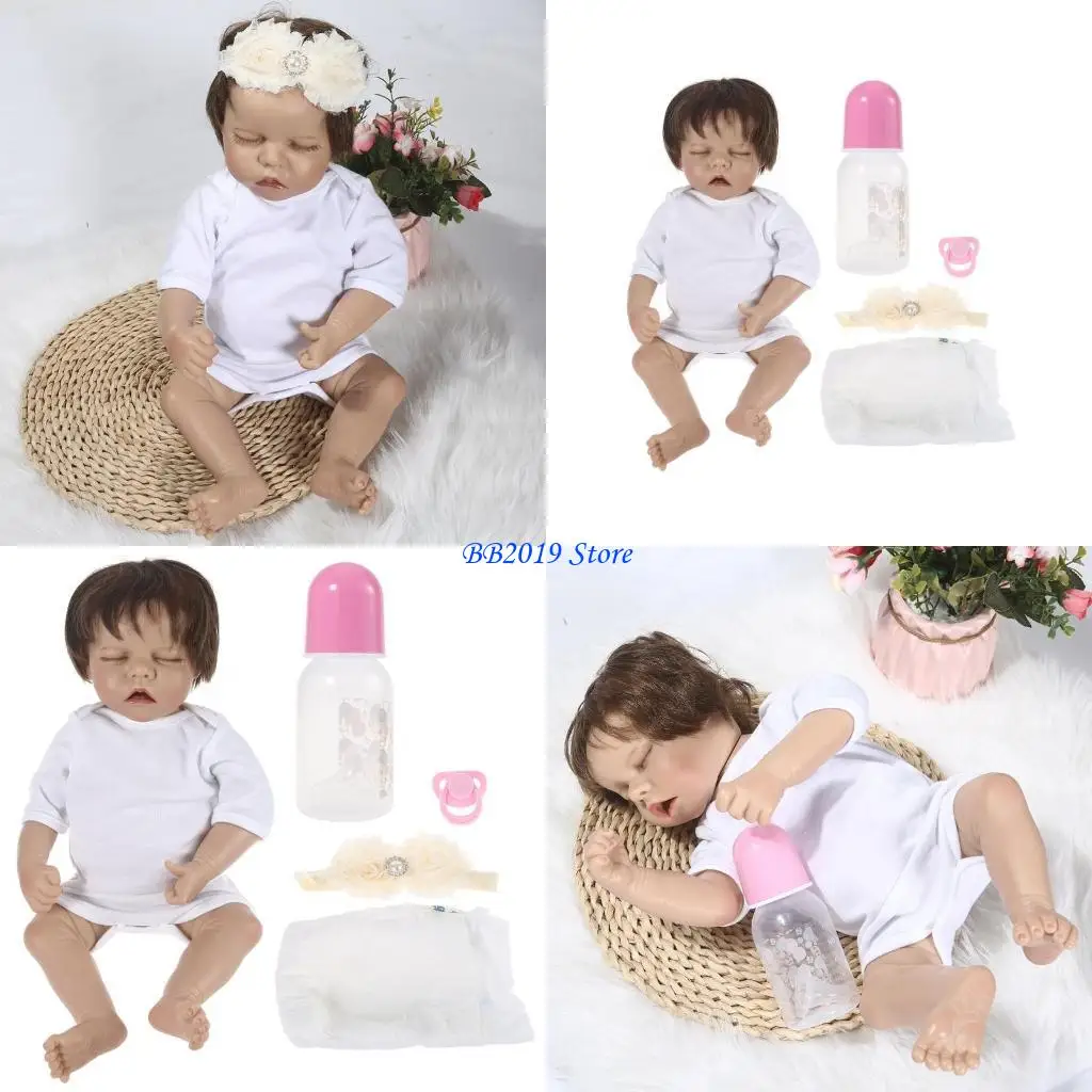 

Q0KB 18Inch Dollhouse Realistic Baby Girl for Doll Stimulation Toy for Nurturing Hous