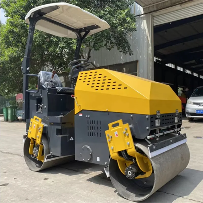 2 Ton Fuel Mini Road Roller Ride On Road Roller Heavy Duty Hydraulic Asphalt Compactor for Factory Construction Work