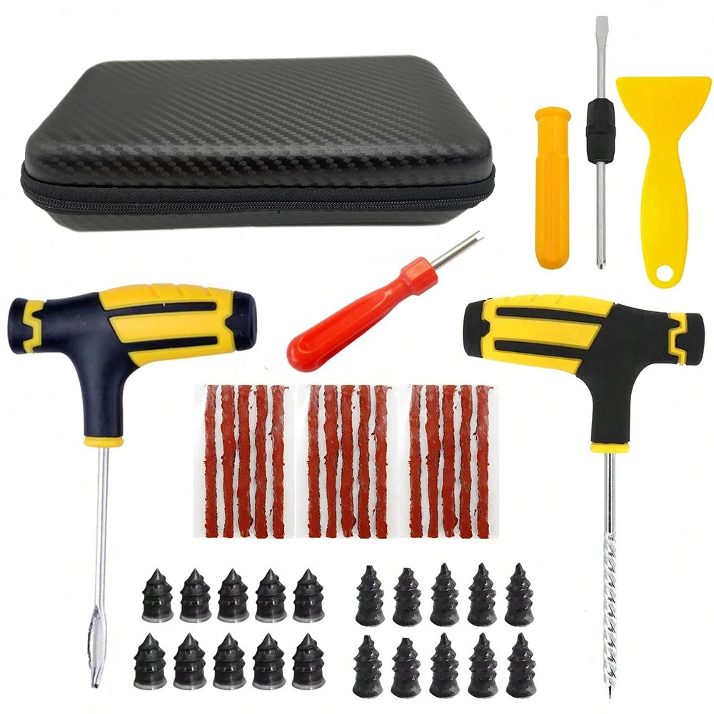 Car Tire Repair Kit Tubeless Tyre Puncture Repair Kit Studding Tool Set Bike Tire Replacement Tool Motorcycle Tire Repair Tool