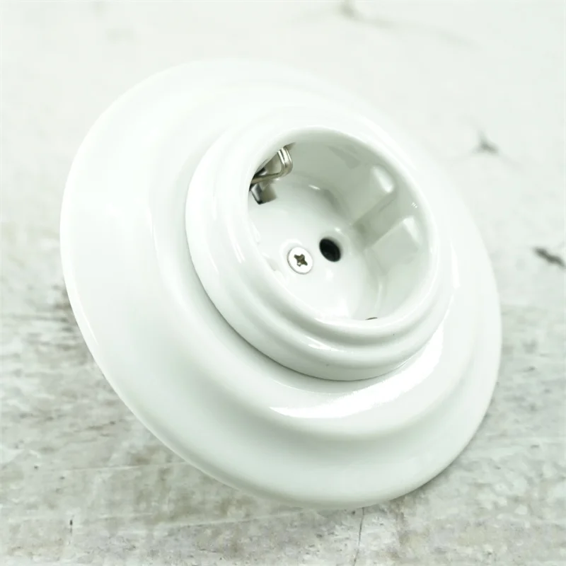 Imagem -06 - Tomada de Parede Elétrica Vintage para Casa Cerâmica Elétrica Montagem Nivelada Schuko Porcelana