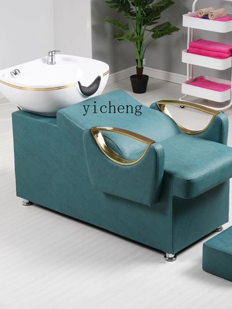 ZK Hair Saloon Dedicated Ceramic Basin for Hair Washing Station Hair Salon Shampoo Recliner Flushing Bed Shampoo Bed