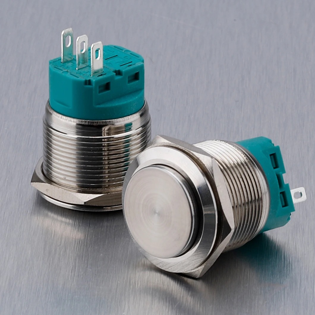 22MM High Head Push Button Switch 1NO1NC Momentary/Latching Non-Light Push Button with 3Pin Terminal