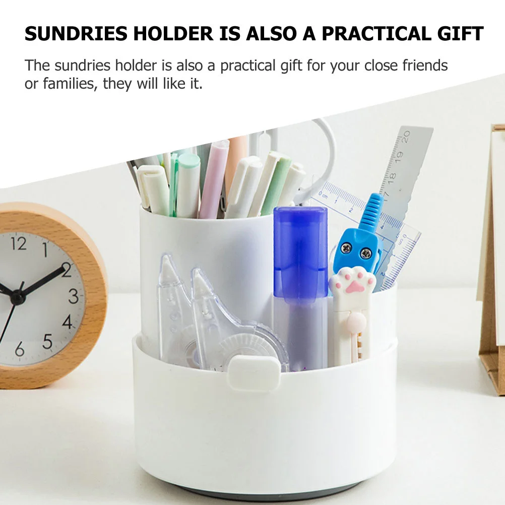 

Rotating Pen Holder Stationery Organiser Pencil Office Supplies Brush Pot Sundries Organizer Plastic Girl