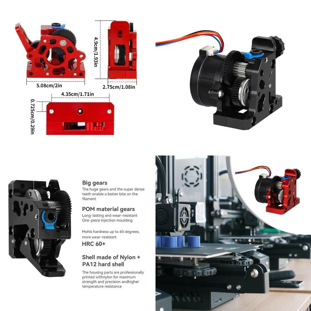 

R53C Printer Metal Extruder закаленная стальная сталь HGX-Lite-Extruder Double Gear с двигателем для CR10 Ender3 Voron