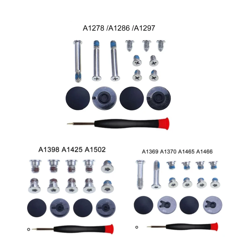 Tornillos para la cubierta inferior del portátil, patas de goma, herramienta para Macbook Air Pro A1278 A1286 A1297 A1398 A1425 A1502 A1369 A1370 A1465 A1466