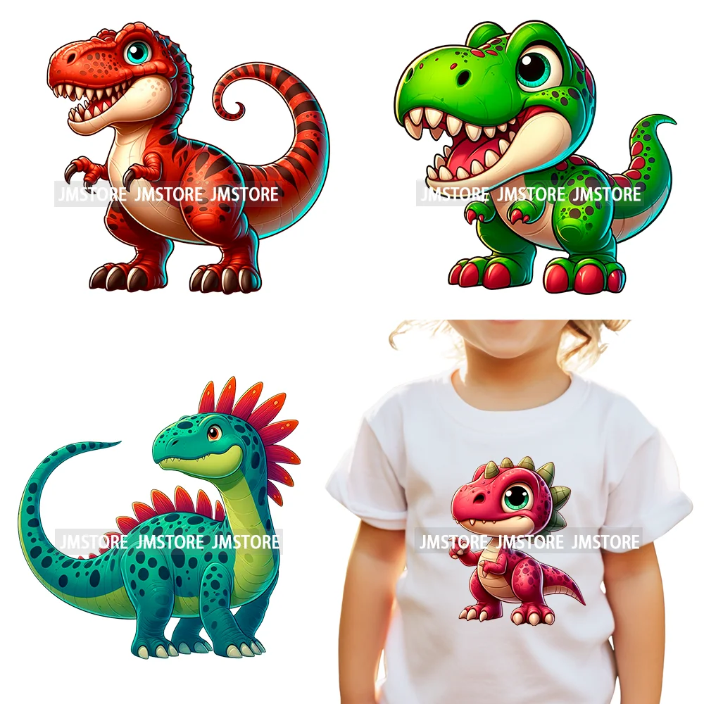

Funny Diy Dinosaur Cute Dino Nursery Animal DTF Iron On Transfers Stickers Ready To Press For T-shirts Bags