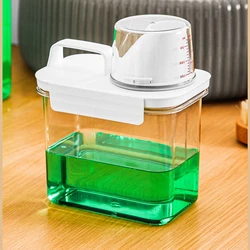 Clear Laundry Detergent Storage Container 2300Ml Airtight Liquid Softener Bleach Box Organized Laundry RoomDetergent