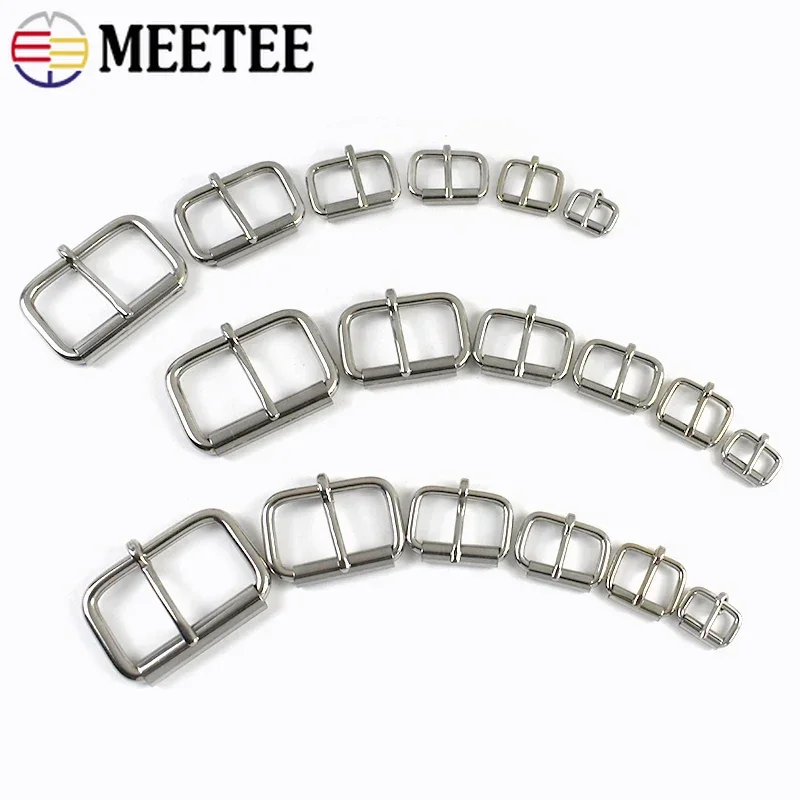 Meetee 1-5 Stück Edelstahl-Gürtelschnallen Taschenriemen-Metallschnallen Leder-Hundeleinen-Verschlüsse DIY-Hardware-Zubehör