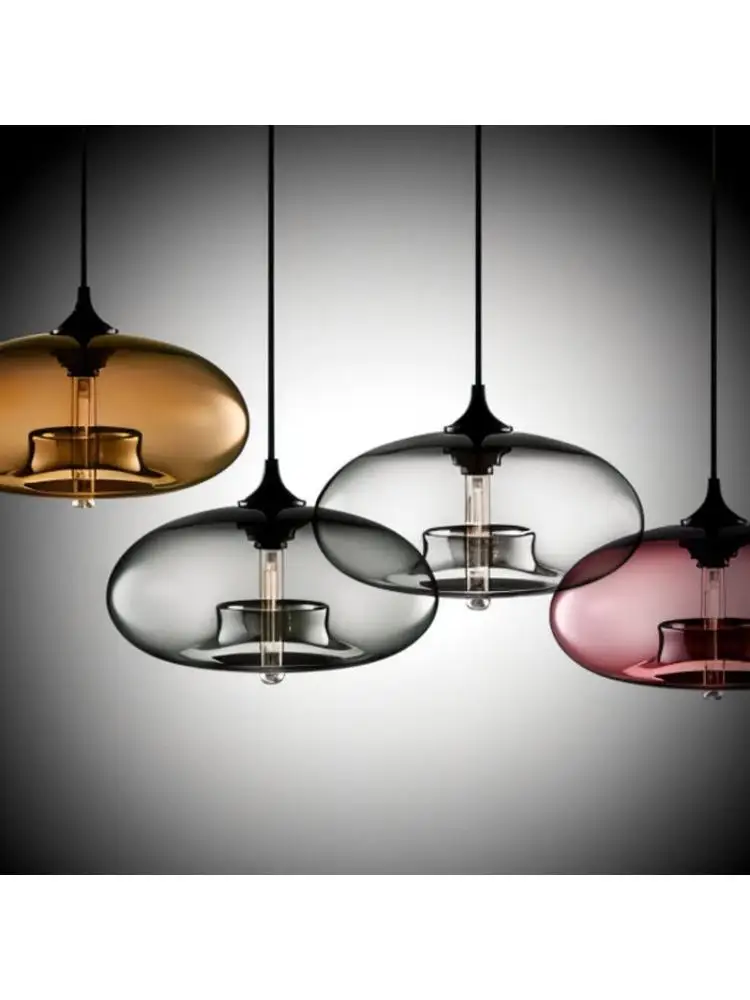 Lampe LED suspendue en verre coloré, design moderne et Vintage, luminaire décoratif d'intérieur, idéal pour un Restaurant, un Bar ou un magasin