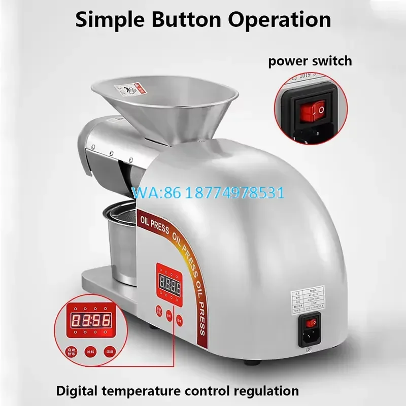 Wmwmnu Automatic Desktop Oil Press for Sesame Almond Professional Soybean Walnut Oil Extraction New Oil Extractor