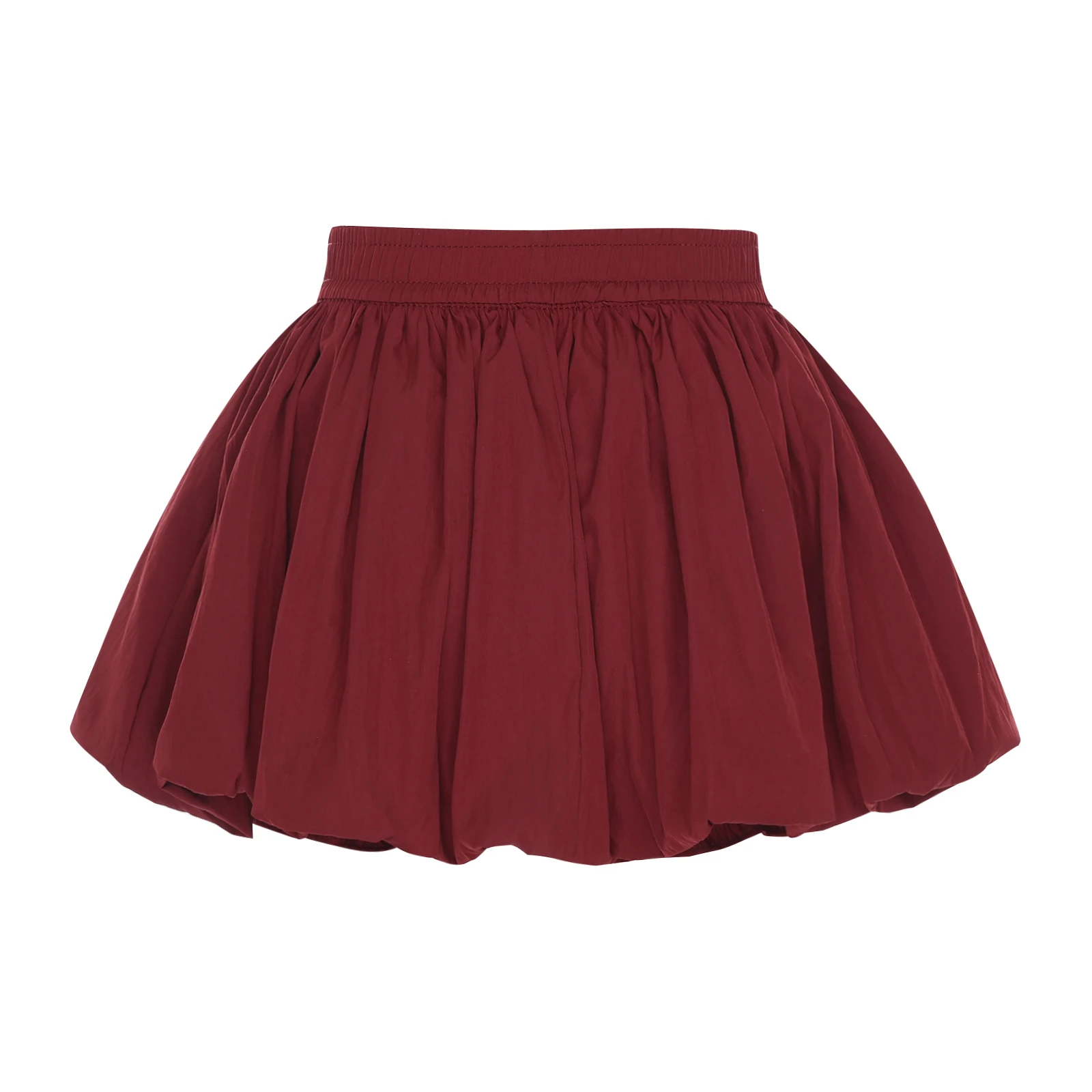 ผู้หญิงหวานสีทึบเอวยางยืด Bubble A-Line MINI Tutu กระโปรงฤดูร้อนชุดสําหรับ Holiday PARTY วันเกิดการถ่ายภาพ