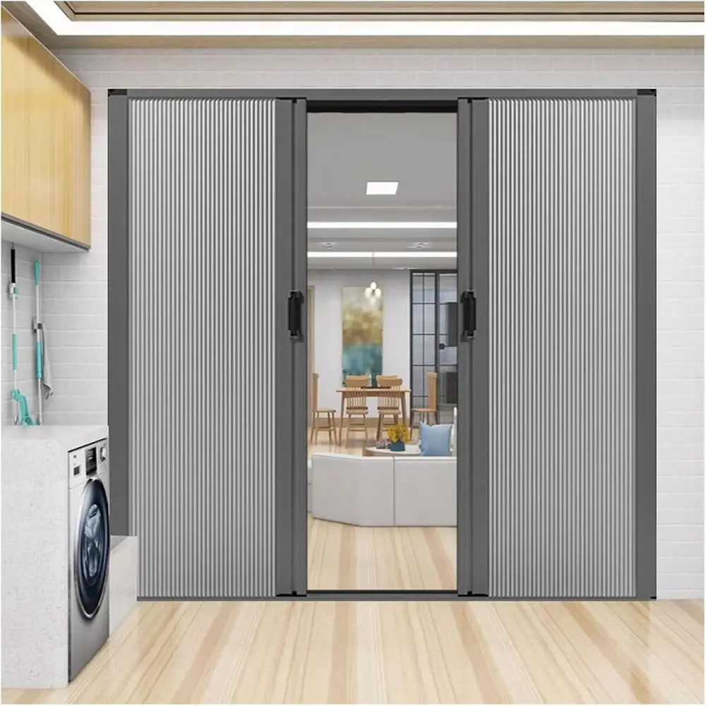 Maßgeschneiderte 80 hohe Waben-Schiebetür für Waschküche/Wohnzimmer, 116 x 203 cm, unsichtbare Falttür für Flur und Büro