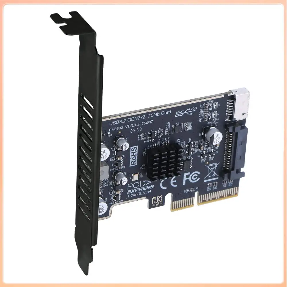 ASM3242 Chip Front Panel Adapter Expansion Card Riser Converter 20Gpbs Type E Express Card for Desktop PC Front Panel TYPE C