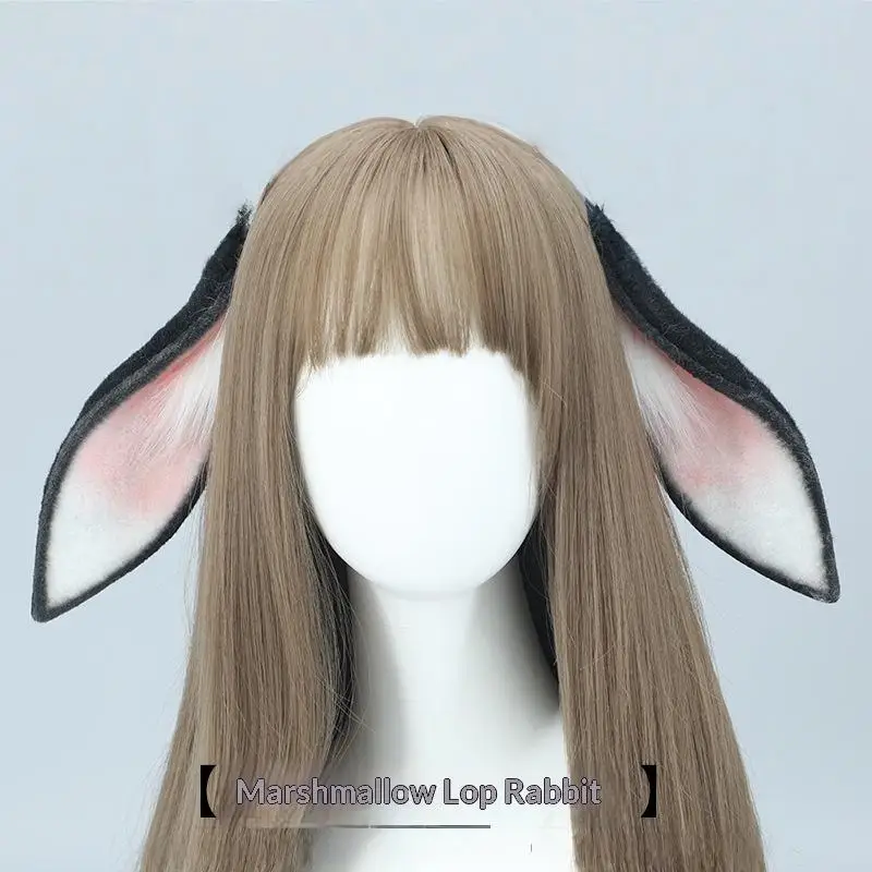 1 Stück Kunstfell-Hasenkopfbedeckung Tier-Kaninchenohren Plüsch-Haarreif Party-Cosplay-Kostüm-Accessoires – Detail 1