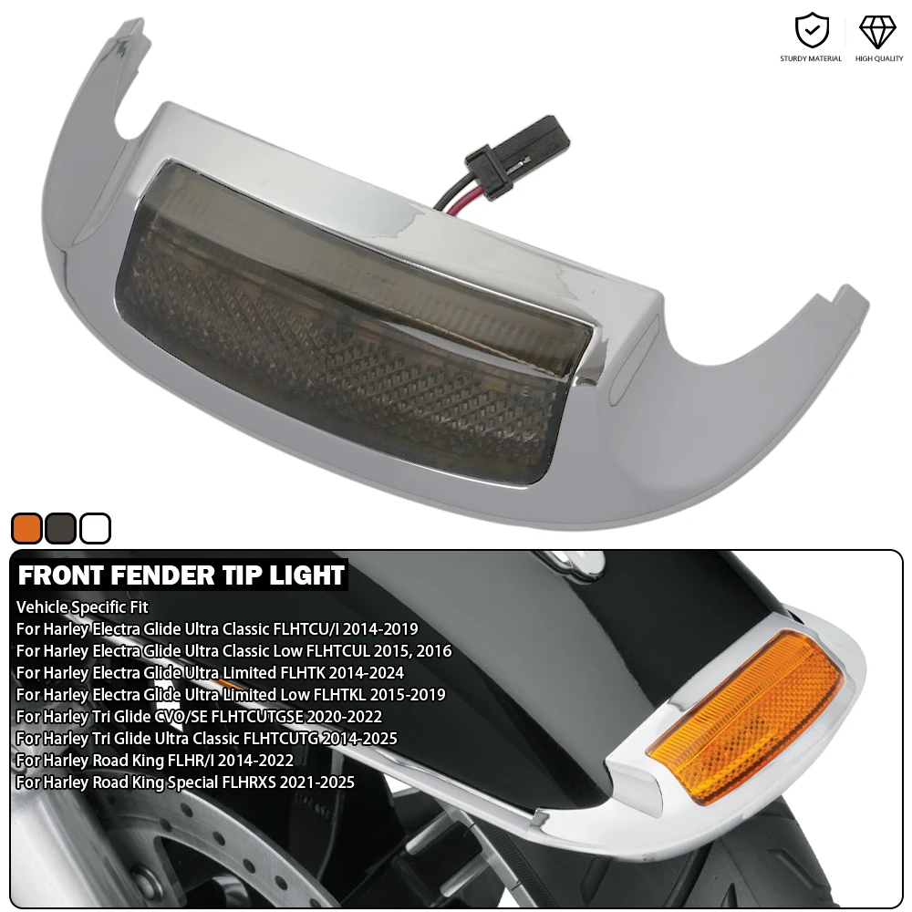 Luzes de LED para o Para-lama Dianteiro (Pisca-Pisca) Compatíveis com Harley Electra Glide Ultra Classic Tri Glide CVO/SE Road King Special 2014-2025