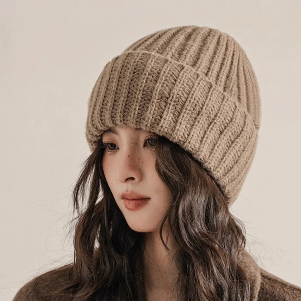 Einfarbige Winter-Sturmhaube Winddichter Nackenwärmer Vollgesichts-Pullover-Mütze Ohrenschutz-Mütze Ohrenklappen-Ski-Strickmaske – Detail 5