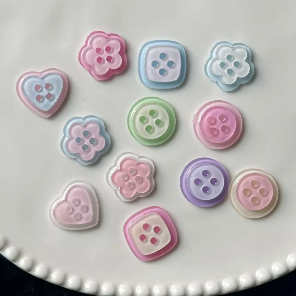 12pcs Heart Buttons Shoes Charm Flower Buttons Shoes Accessories for Women Summer Slippers Garden Shoes DIY Gift