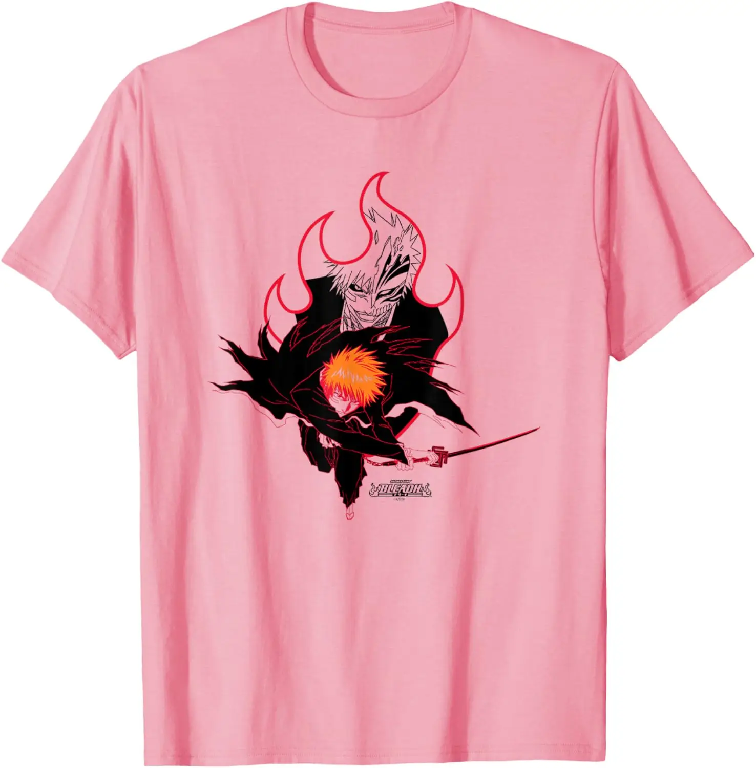 Bleach Ichigo Flame Outline Hallow Transform Anime T-Shirt S-6XL