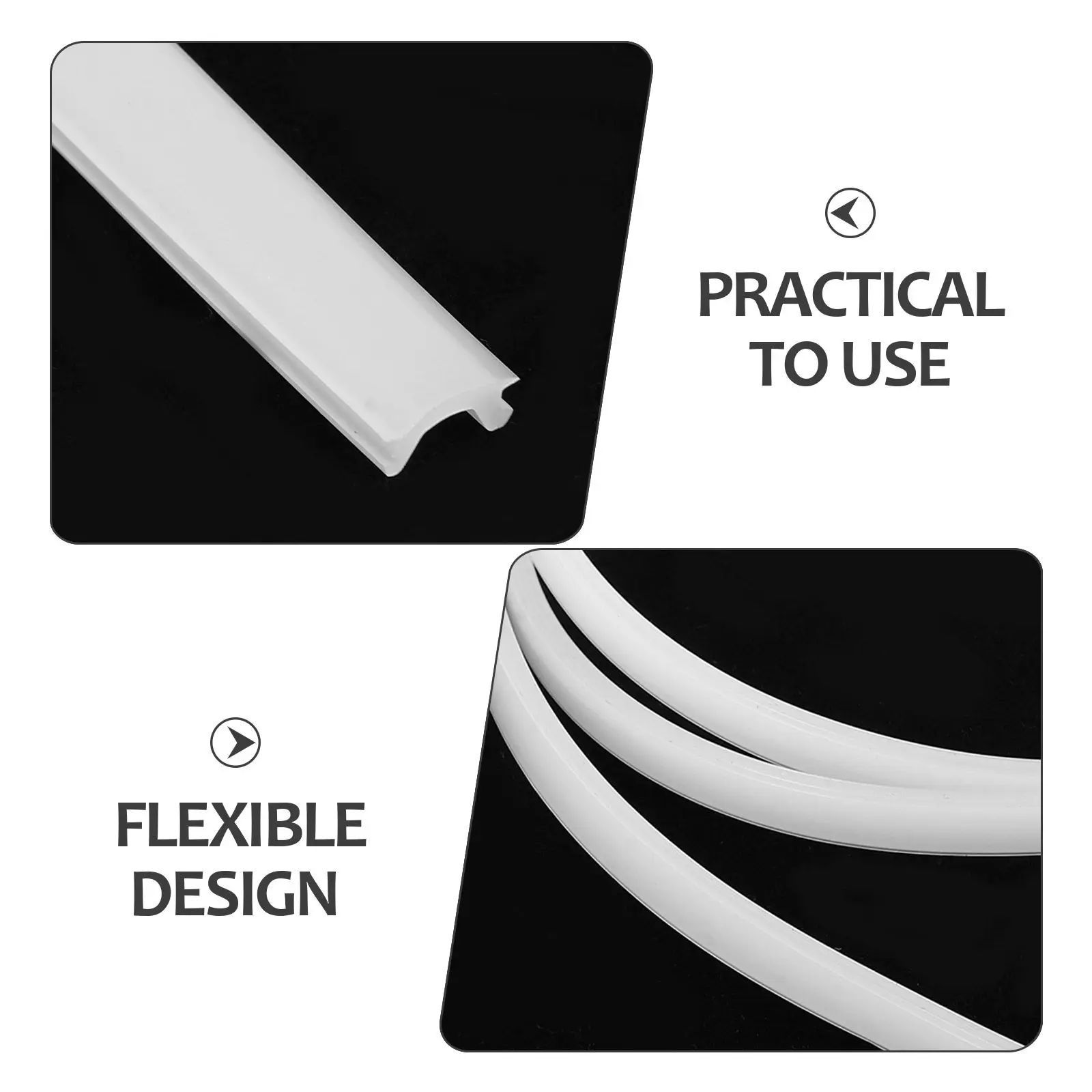 LED Strip Diffuser Channel Soft PVC Flexible Bendable Cover 3.28ft Length 9Mm Width Indoor Outdoor Curved LED Light Strip