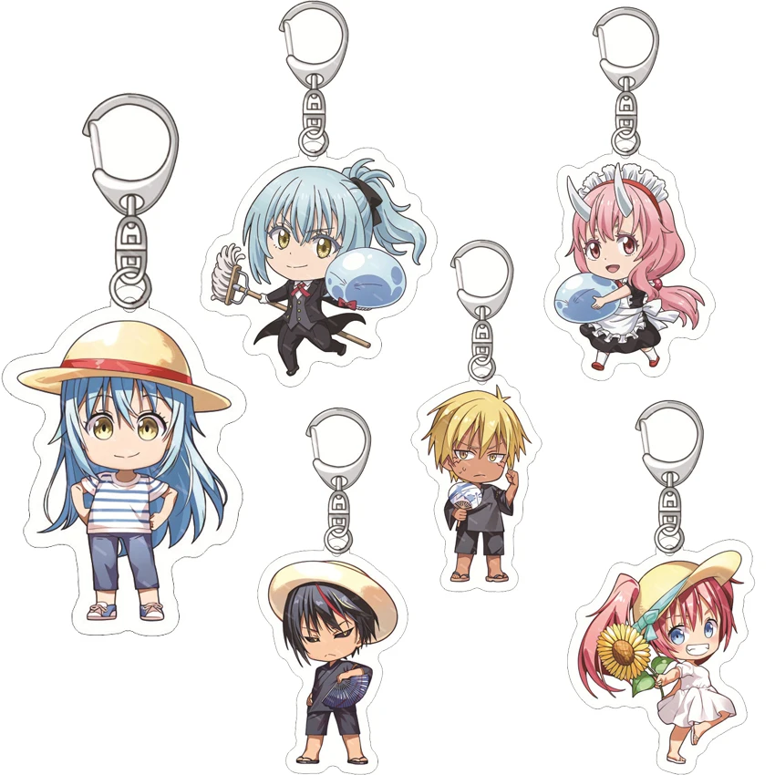 55MM Anime That Time I Got Reincarnated as a Slime Acryl-Schlüsselanhänger Veldora Tempest Diablo Milim Nava Benimaru Figuren Geschenke