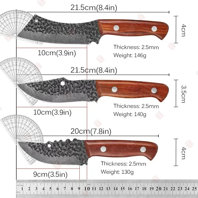 Handmade Forged Stainless Steel Kitchen Knife Knife Boning Knifes Fruit Knife Meat Cleaver Butcher Knife Cooking Knives BBQ image 5