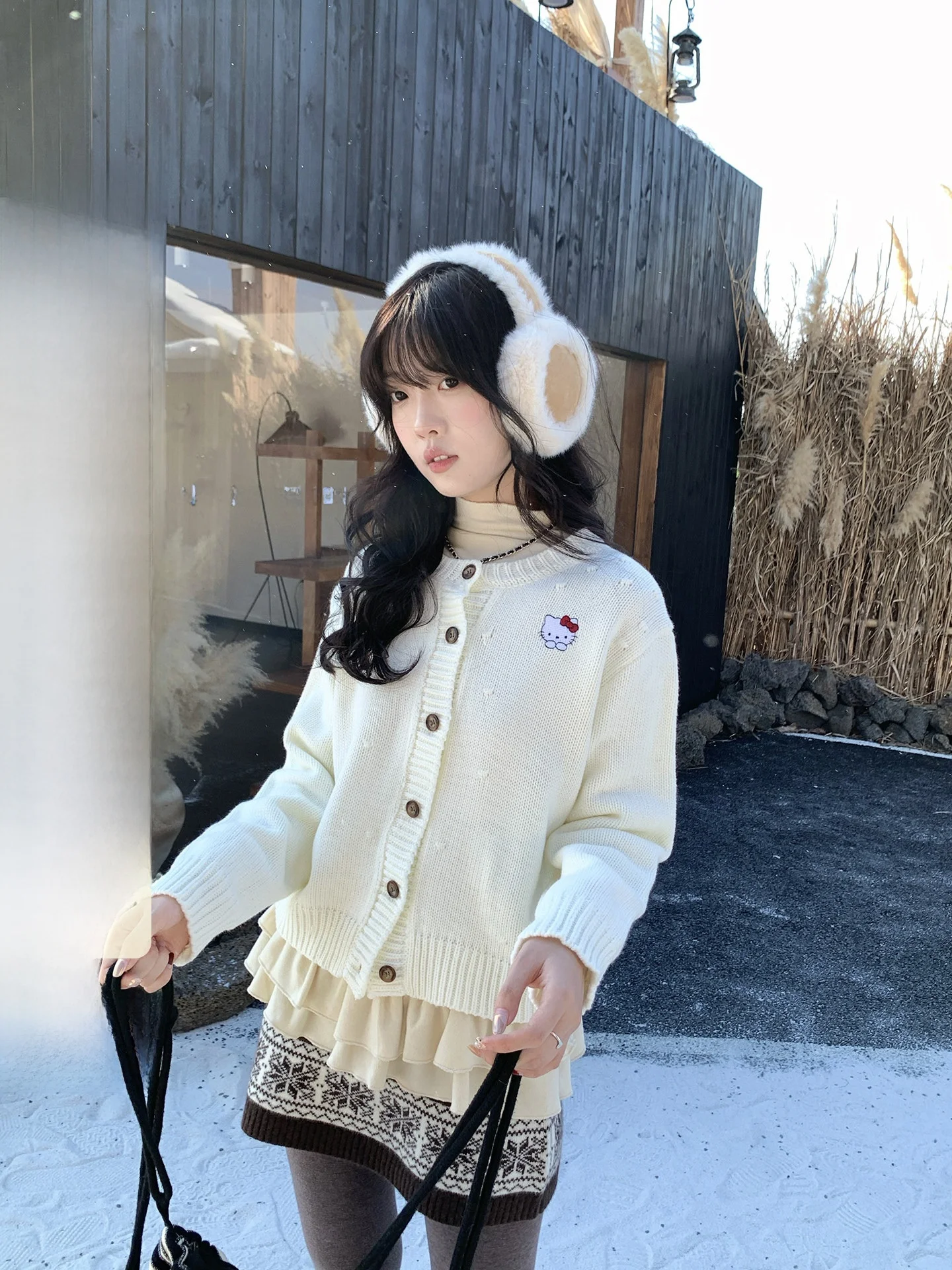 

Ретро-кардиган с вышивкой, свободный вязаный свитер для женщин, осенне-зимняя новинка, корейский стиль, длинный рукав