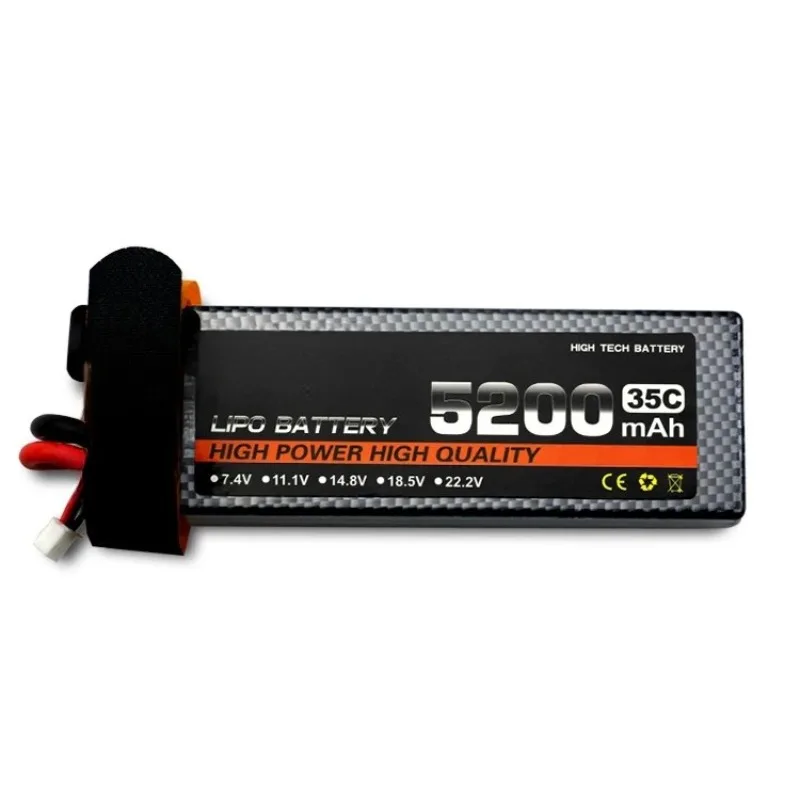 ForTCB 2/3/4S 5200mAh35C T Plug Climbing Car Remote Control Car Ship Model Hard Shell Model RC Aircraft Model Lithium Battery