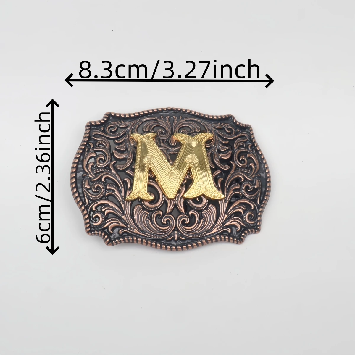 1 belt buckle - western style metal, relief design, letter-shaped belt buckle, men's unique belt buckle