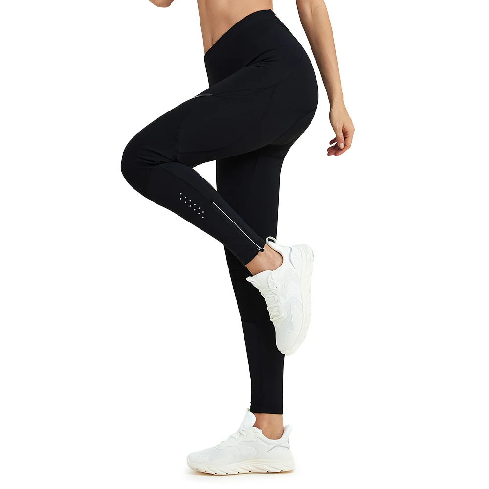 Santic المرأة سروال ركوب الدراجات يندبروف عاكس الدفء ركوب الدراجات السراويل الرياضية للخريف والشتاء KL25C04290H #4