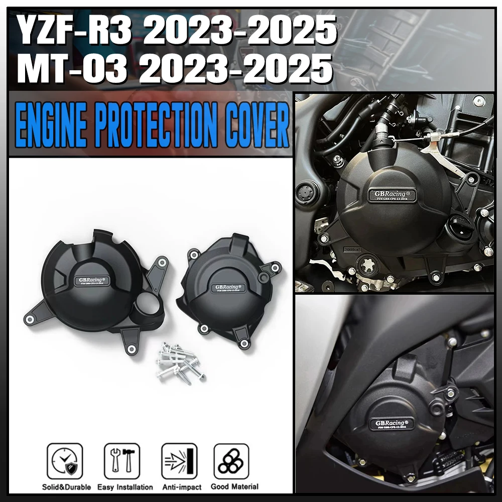 

For YAMAHA R3 MT03 2023-2025 Motorcycle Clutch Pulse Protection Cover Accessories YZF-R3 MT-03 GB Racing Engine Protect Cover