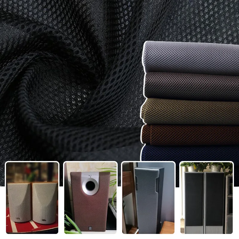 160cm Wide Audio Mesh Fabric for Loudspeaker Box Cover Soundproof Cloth Diy Sewing Soft Dustproof Plain Black Gray Brown Khaki
