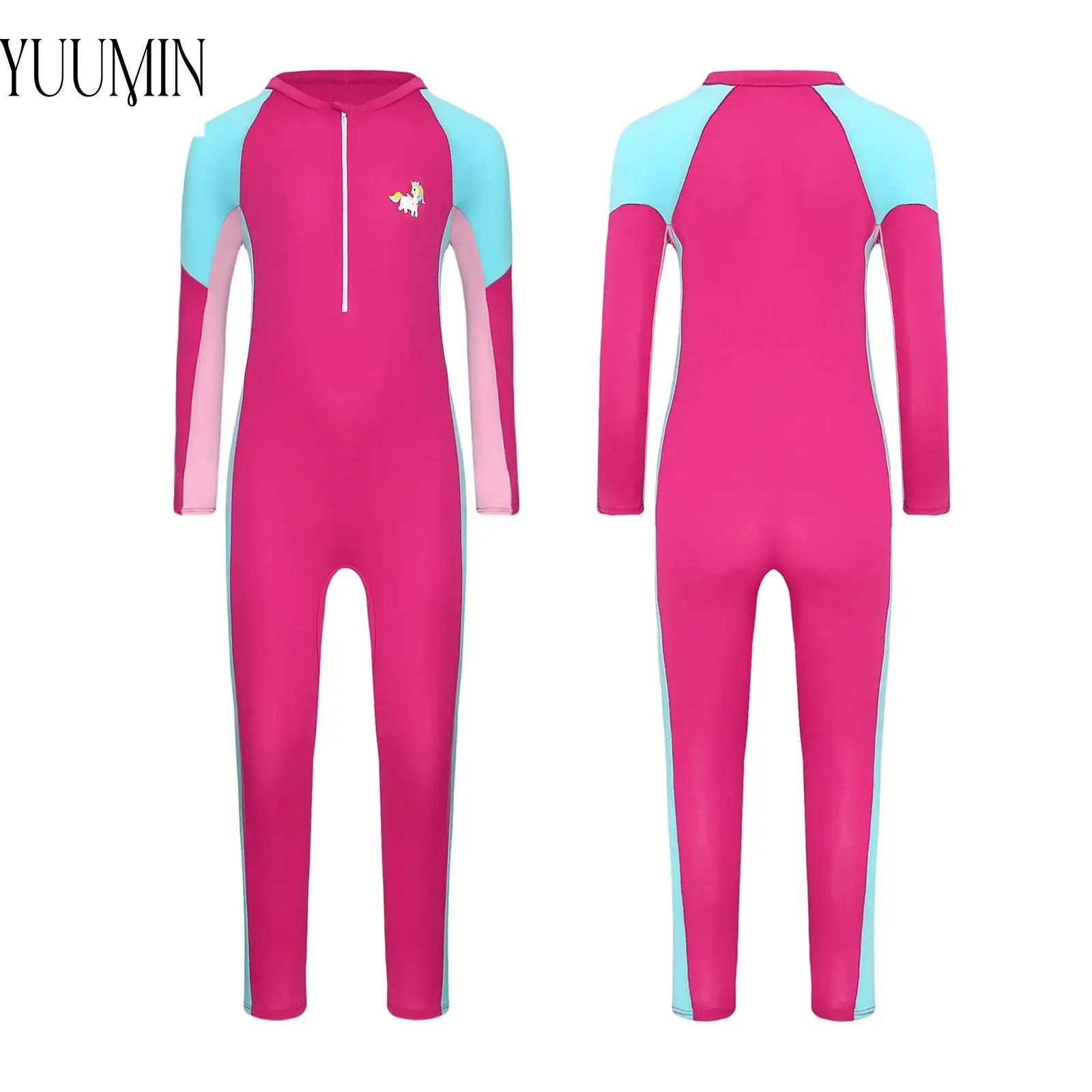 

One Piece Girls' swimsuit Girl Kids Swimming Suits Long Sleeve Children Bathing Suit Beachwear Surfing