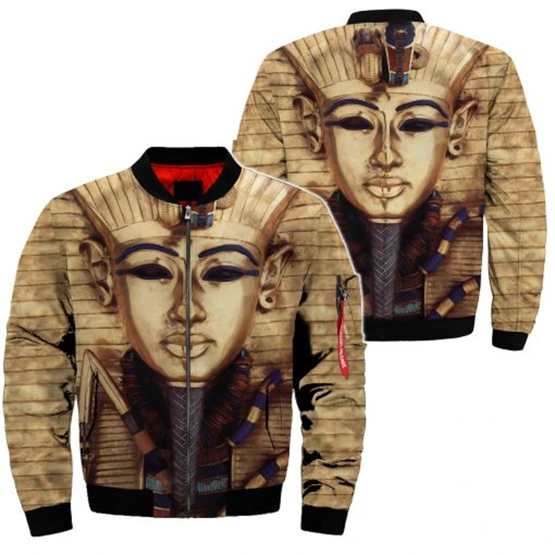 

New Spring Autumn Men Women Egyptian Pharaoh 3D Printed Zip Jacket Fashion Streetwear Men Loose Sporting Jacket & Coat Clothing