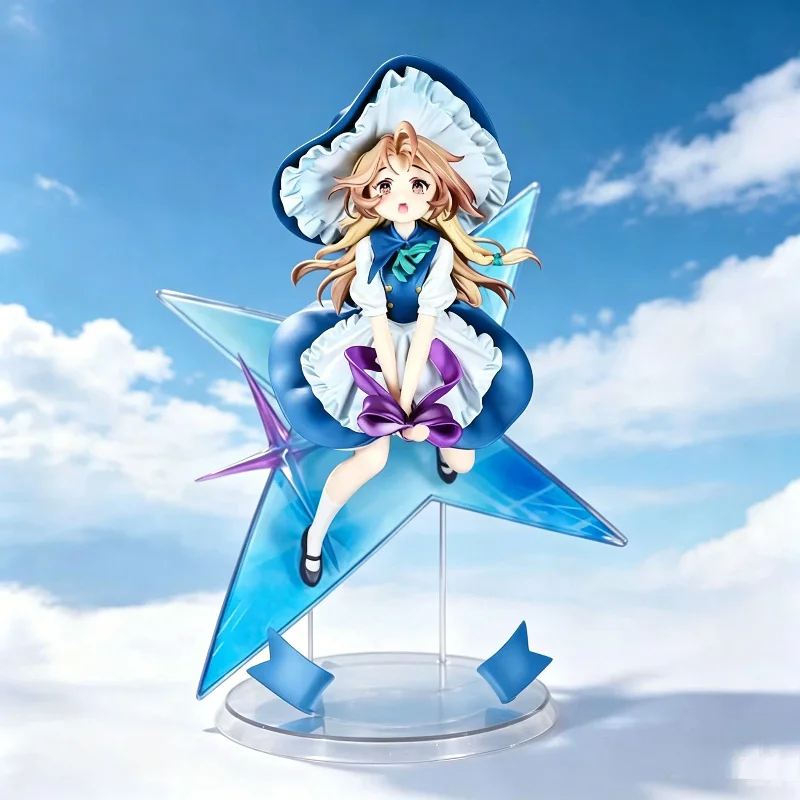 

28cm Touhou Project Marisa Kirisame Anime Figure Cute Magic Maid Starry Sky Base Sitting Pose Model Desktop Ornament Toy Gifts