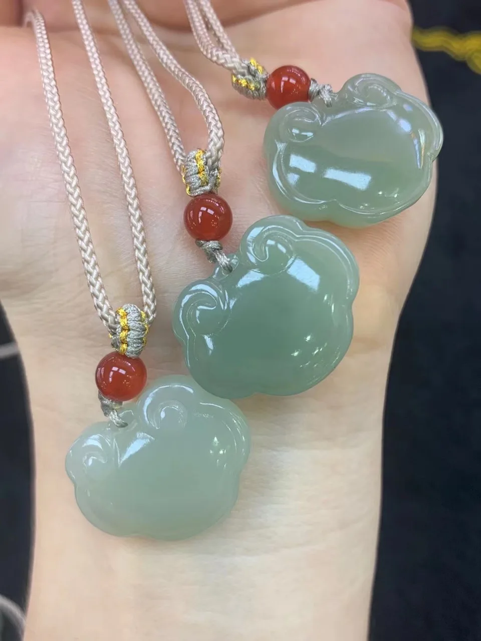 Natural 100% real green hetian jade carve Safety lock pendant Bless peace necklace jewellery fashion for women men lucky gifts