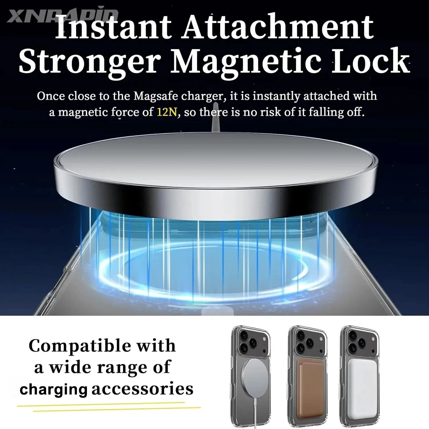 حافظة شفافة لهاتف آيفون 17 برو ماكس 17 اير 17 برو ماجسيف غطاء هاتف ممتص للصدمات خلفي مغناطيسي شفاف لهاتف آيفون 17/17 برو ماكس/17 برو #6