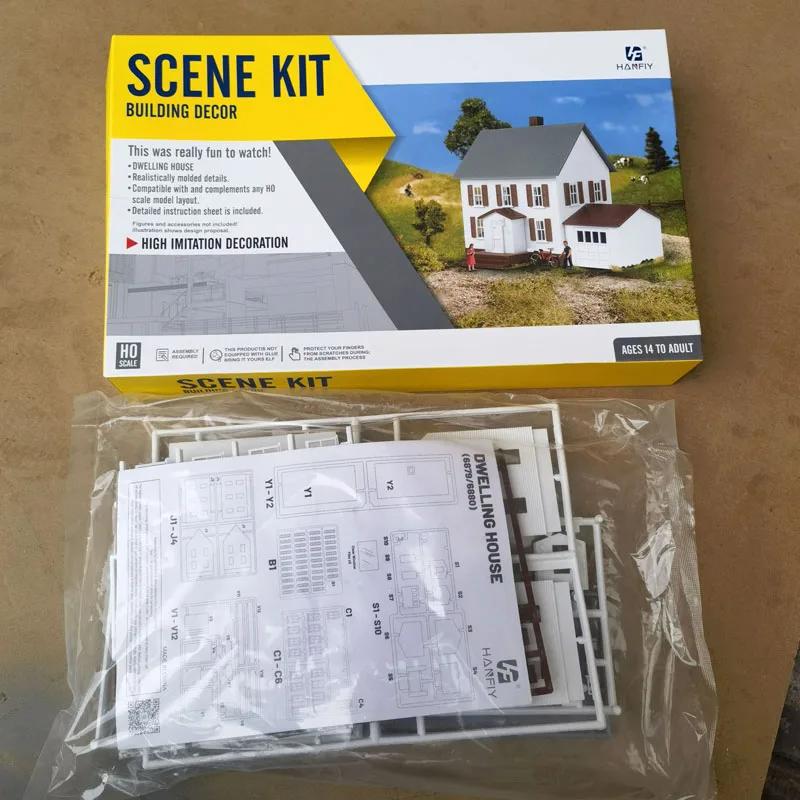 1set 1:87 Ho Scale Model House Model Dwelling Scale Kit American Courtyard Model Building Material Model Train Railway Layout